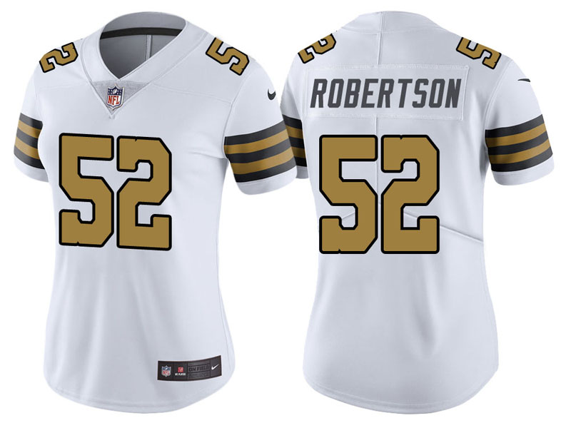 Women New Orleans Saints #52 Craig Robertson White Vapor Untouchable Color Rush Limited Jersey