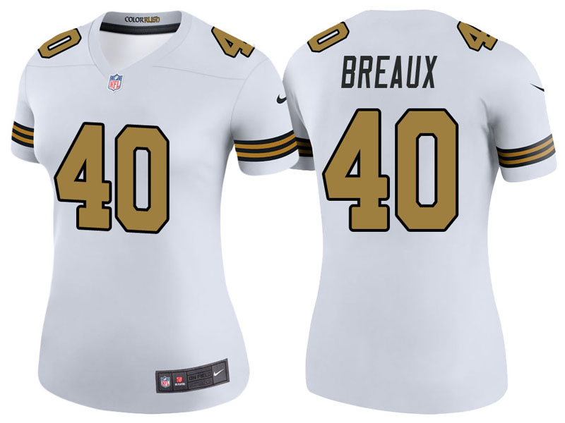 Women New Orleans Saints #40 Delvin Breaux White Color Rush Legend Jersey Women New Orleans Saints #40 Delvin Breaux White Color Rush Legend Jersey