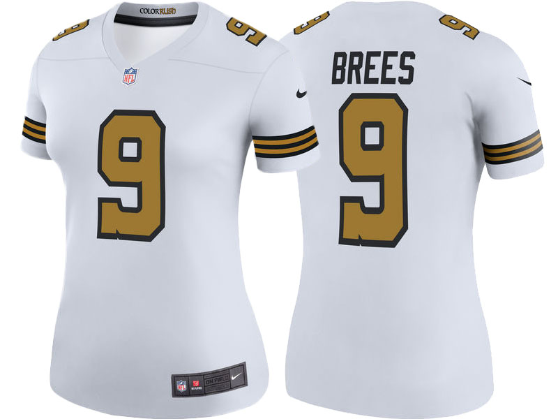 Women New Orleans Saints #9 Drew Brees White Color Rush Legend Jersey Women New Orleans Saints #9 Drew Brees White Color Rush Legend Jersey
