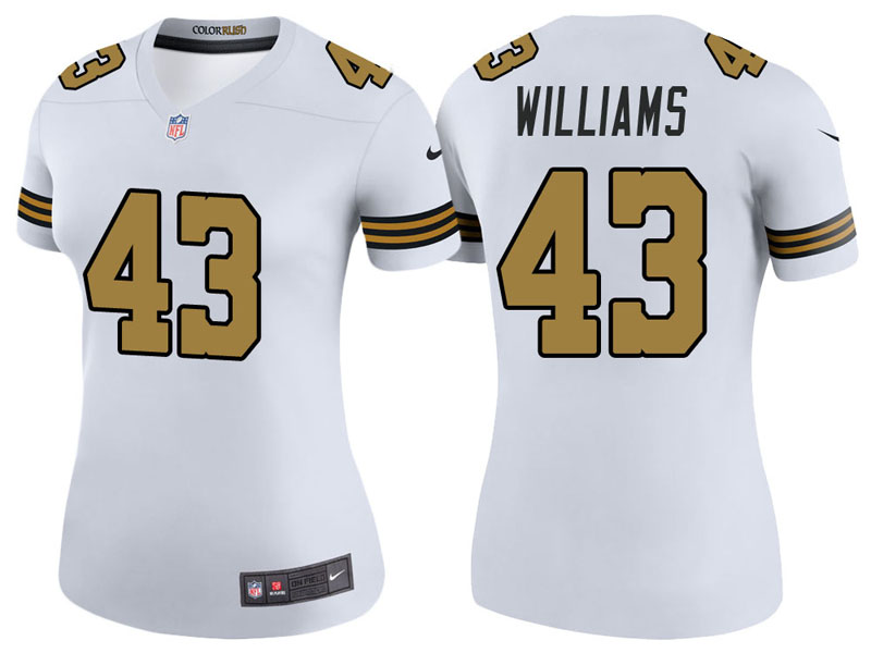 Women New Orleans Saints #43 Marcus Williams White Color Rush Legend Jersey Women New Orleans Saints #43 Marcus Williams White Color Rush Legend Jersey