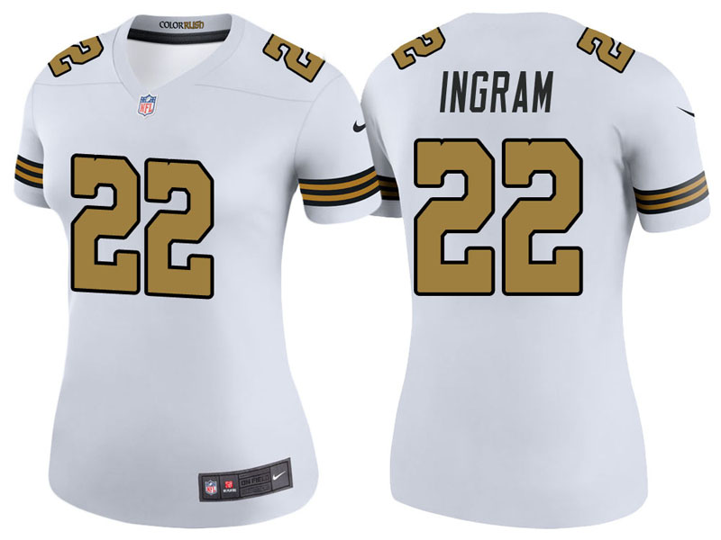 Women New Orleans Saints #22 Mark Ingram White Color Rush Legend Jersey Women New Orleans Saints #22 Mark Ingram White Color Rush Legend Jersey