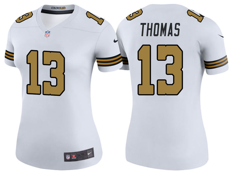 Women New Orleans Saints #13 Michael Thomas White Color Rush Legend Jersey Women New Orleans Saints #13 Michael Thomas White Color Rush Legend Jersey