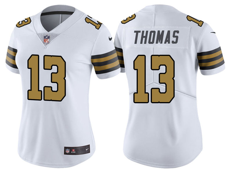 Women New Orleans Saints #13 Michael Thomas White Vapor Untouchable Color Rush Limited Jersey Women New Orleans Saints #13 Michael Thomas White Vapor Untouchable Color Rush Limited Jersey