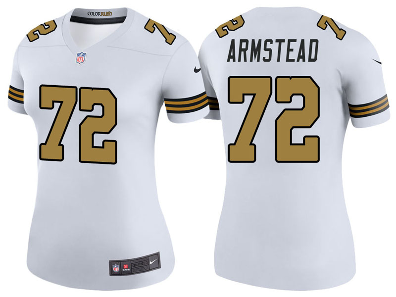 Women New Orleans Saints #72 Terron Armstead White Color Rush Legend Jersey Women New Orleans Saints #72 Terron Armstead White Color Rush Legend Jersey