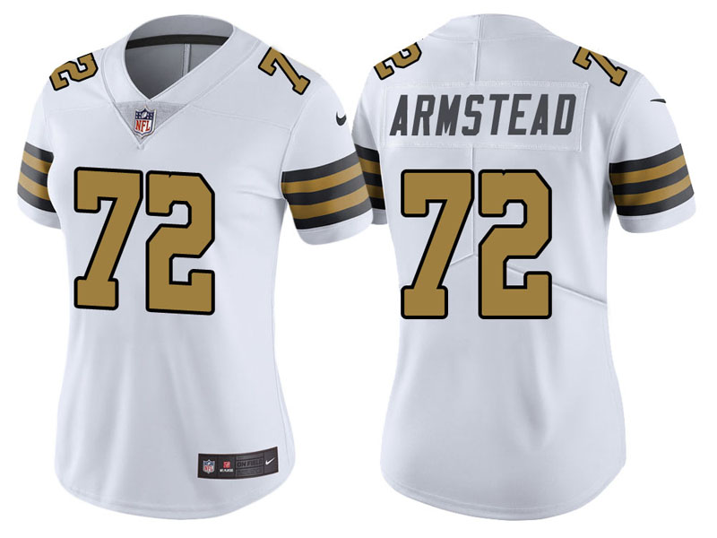Women New Orleans Saints #72 Terron Armstead White Vapor Untouchable Color Rush Limited Jersey Women New Orleans Saints #72 Terron Armstead White Vapor Untouchable Color Rush Limited Jersey