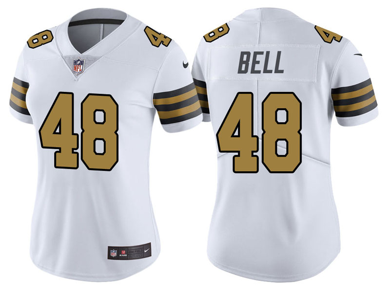 Women New Orleans Saints #48 Vonn Bell White Vapor Untouchable Color Rush Limited Jersey
