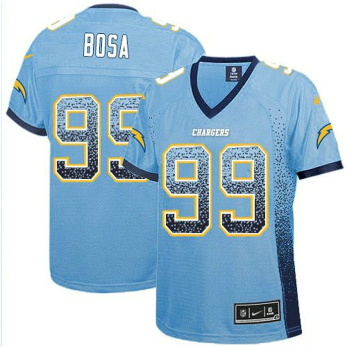 Women San Diego Chargers #99 Joey Bosa Light Blue Drift Fashion Jersey