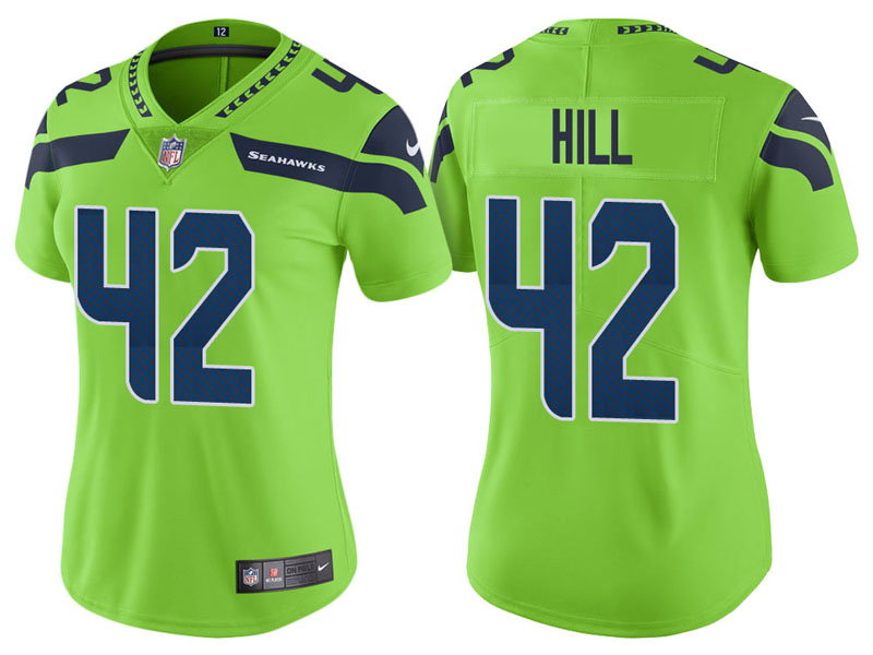 Women Seattle Seahawks #42 Delano Hill Neon Green Vapor Untouchable Color Rush Limited Jersey Women Seattle Seahawks #42 Delano Hill Neon Green Vapor Untouchable Color Rush Limited Jersey