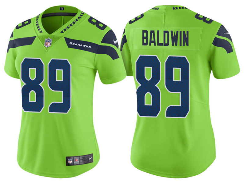 Women Seattle Seahawks #89 Doug Baldwin Neon Green Vapor Untouchable Color Rush Limited Jersey Women Seattle Seahawks #89 Doug Baldwin Neon Green Vapor Untouchable Color Rush Limited Jersey