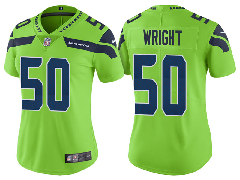 Women Seattle Seahawks #50 K.J. Wright Neon Green Vapor Untouchable Color Rush Limited Jersey Women Seattle Seahawks #50 K.J. Wright Neon Green Vapor Untouchable Color Rush Limited Jersey