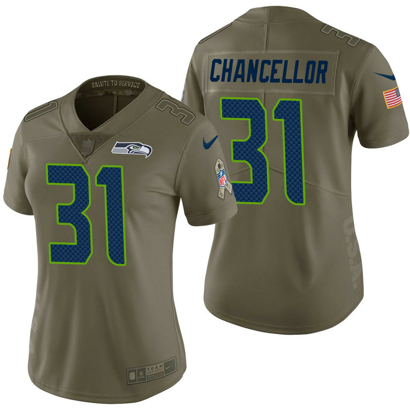 Women Seattle Seahawks #31 Kam Chancellor Olive 2017 Salute to Service Limited Jersey Women Seattle Seahawks #31 Kam Chancellor Olive 2017 Salute to Service Limited Jersey