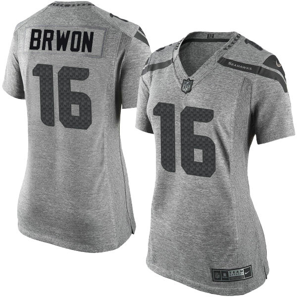 Women Seattle Seahawks #16 Tyler Lockett Gridiron Gray Limited Jersey Women Seattle Seahawks #16 Tyler Lockett Gridiron Gray Limited Jersey