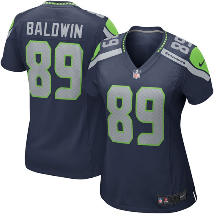 Women Seattle Seahawks #89 Doug Baldwin Navy Blue Game Jersey
