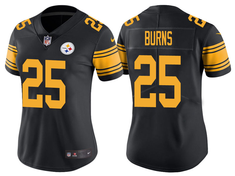 Women Pittsburgh Steelers #25 Artie Burns Black Vapor Untouchable Color Rush Limited Jersey Women Pittsburgh Steelers #25 Artie Burns Black Vapor Untouchable Color Rush Limited Jersey