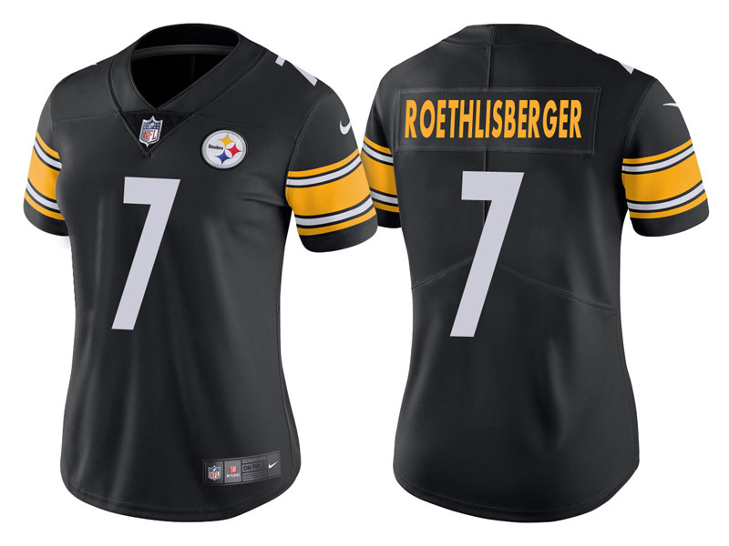 Women Pittsburgh Steelers #7 Ben Roethlisberger Black Vapor Untouchable Limited Jersey Women Pittsburgh Steelers #7 Ben Roethlisberger Black Vapor Untouchable Limited Jersey