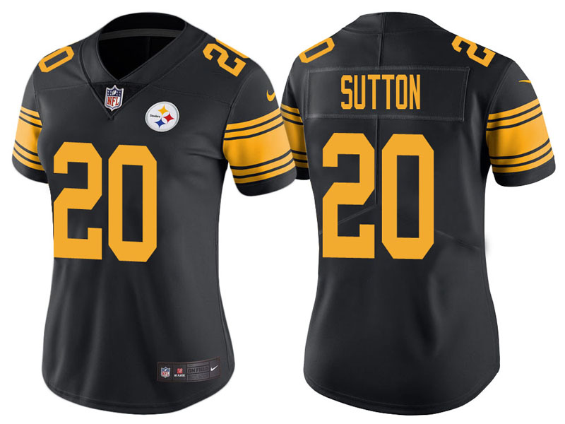 Women Pittsburgh Steelers #20 Cameron Sutton Black Vapor Untouchable Color Rush Limited Jersey Women Pittsburgh Steelers #20 Cameron Sutton Black Vapor Untouchable Color Rush Limited Jersey