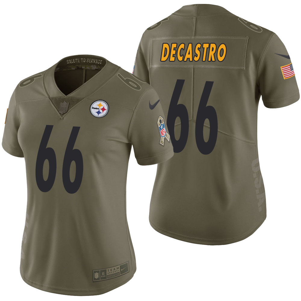 Women Pittsburgh Steelers David DeCastro Olive 2017 Salute to Service Limited Jersey Women Pittsburgh Steelers David DeCastro Olive 2017 Salute to Service Limited Jersey