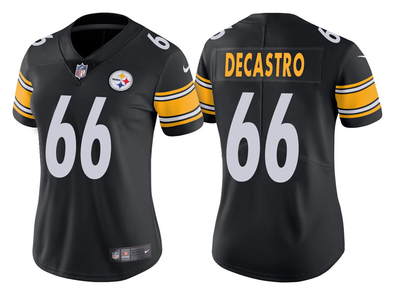 Women Pittsburgh Steelers #66 David DeCastro Black Vapor Untouchable Limited Jersey Women Pittsburgh Steelers #66 David DeCastro Black Vapor Untouchable Limited Jersey