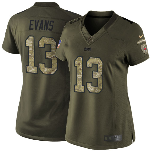 Women Tampa Bay Buccaneers #13 Mike Evans Green Salute To Service Jersey