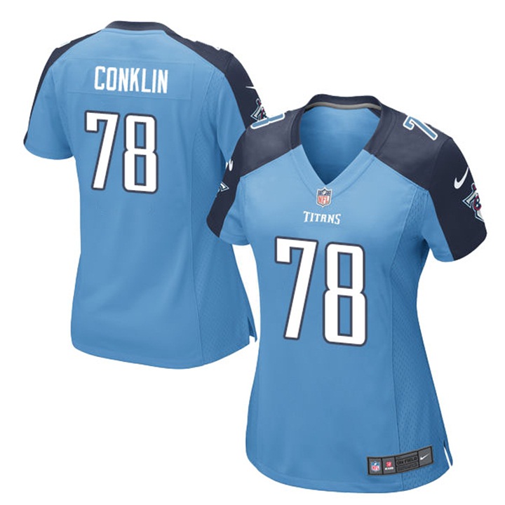 Women Tennessee Titans #78 Jack Conklin Light Blue Alternate Game Jersey Women Tennessee Titans #78 Jack Conklin Light Blue Alternate Game Jersey