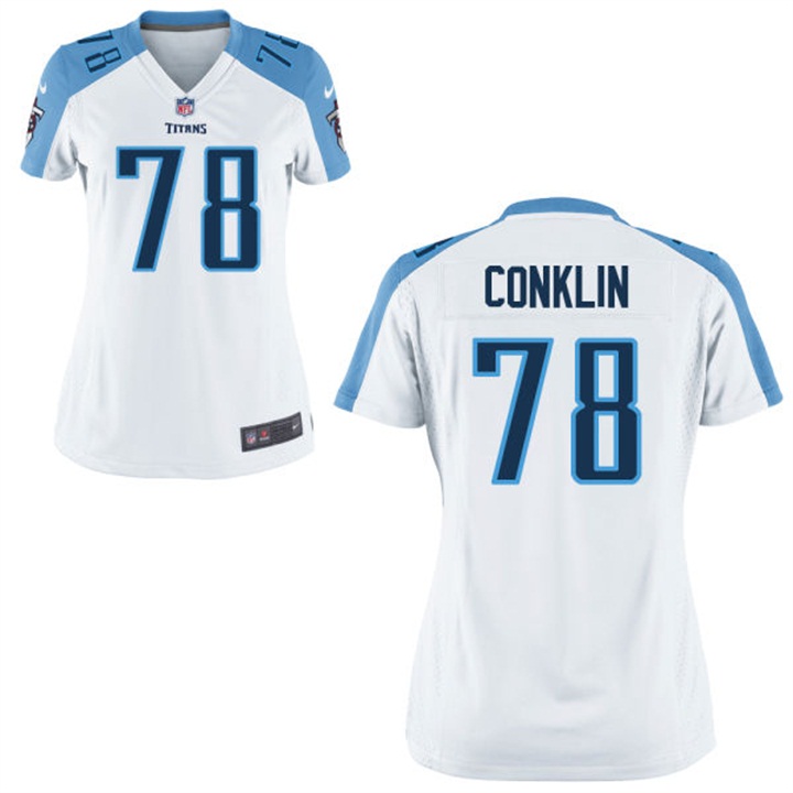 Women Tennessee Titans #78 Jack Conklin White Game Jersey Women Tennessee Titans #78 Jack Conklin White Game Jersey