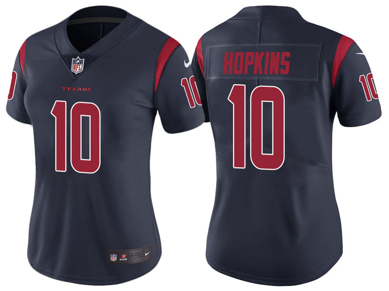 Women Houston Texans #10 DeAndre Hopkins Navy Color Rush Limited Jersey Women Houston Texans #10 DeAndre Hopkins Navy Color Rush Limited Jersey