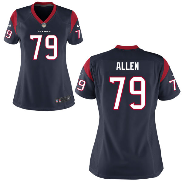 Women Houston Texans #79 Jeff Allen Navy Game Jersey