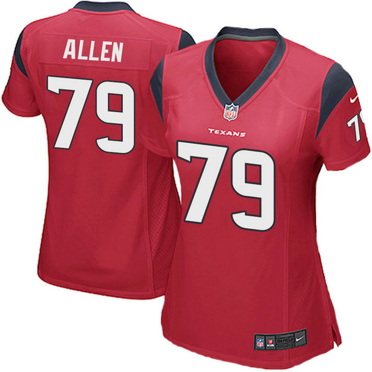 Women Houston Texans #79 Jeff Allen Red Alternate Game Jersey
