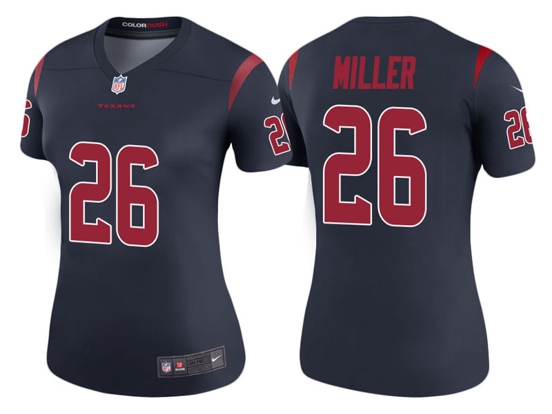 Women Houston Texans #26 Lamar Miller Navy Color Rush Legend Jersey Women Houston Texans #26 Lamar Miller Navy Color Rush Legend Jersey