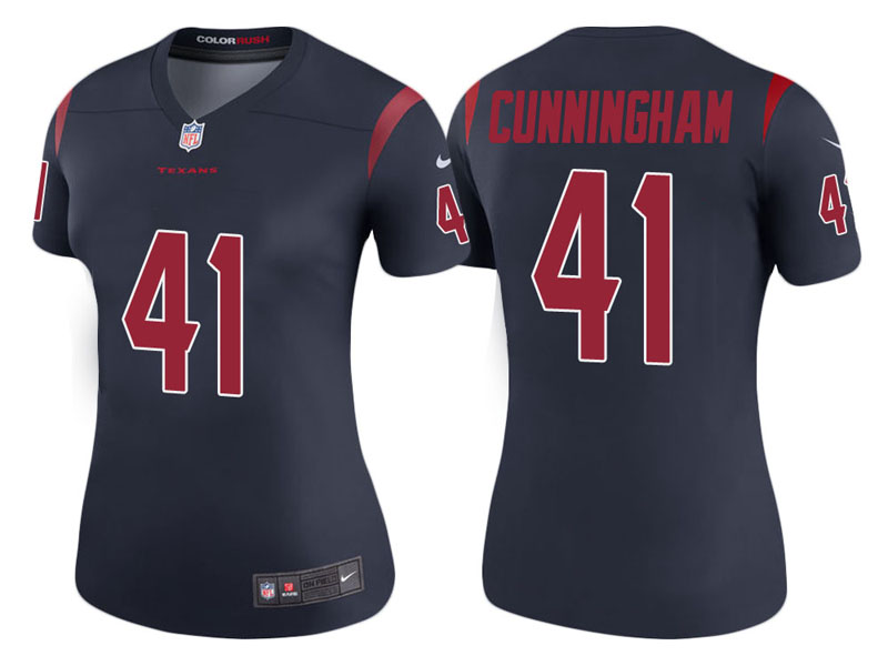 Women Houston Texans #41 Zach Cunningham Navy Color Rush Legend Jersey Women Houston Texans #41 Zach Cunningham Navy Color Rush Legend Jersey