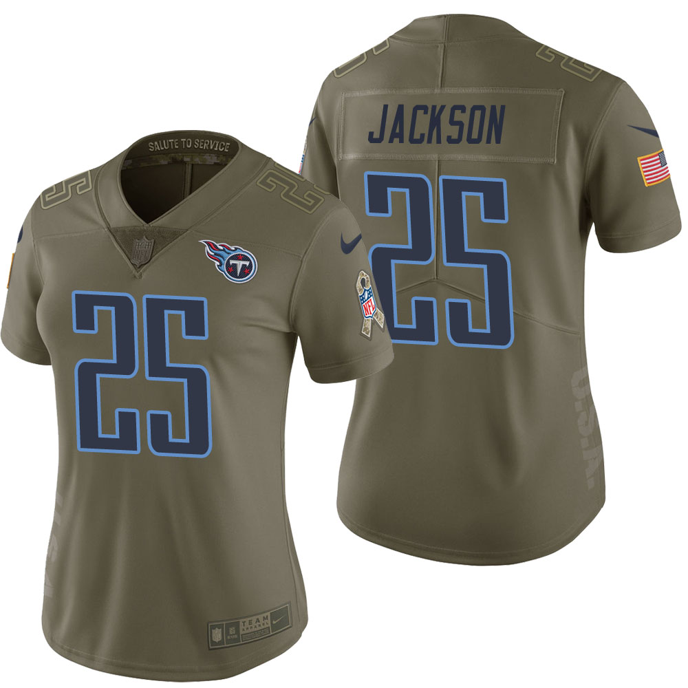 Women Tennessee Titans #25 Adoree' Jackson Olive 2017 Salute to Service Limited Jersey Women Tennessee Titans #25 Adoree' Jackson Olive 2017 Salute to Service Limited Jersey
