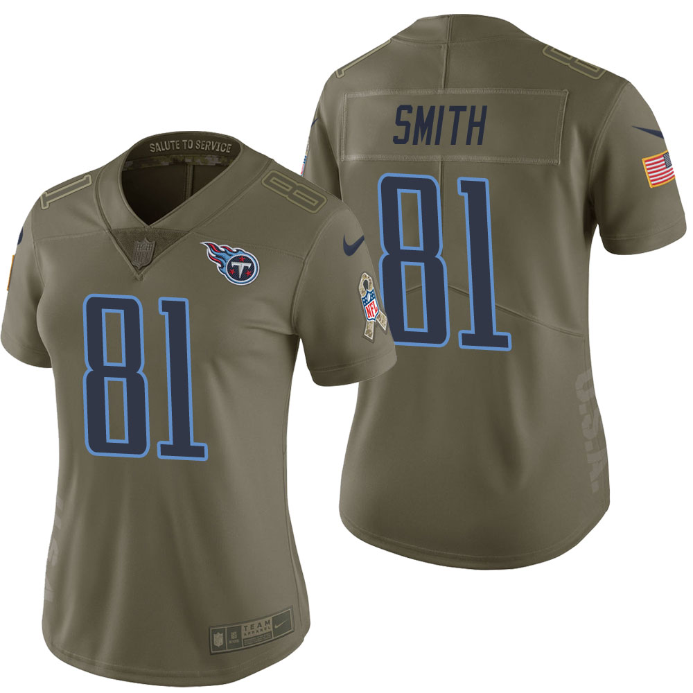 Women Tennessee Titans #81 Jonnu Smith Olive 2017 Salute to Service Limited Jersey Women Tennessee Titans #81 Jonnu Smith Olive 2017 Salute to Service Limited Jersey