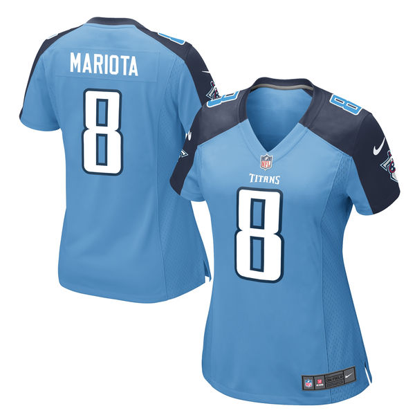 Women Tennessee Titans #8 Marcus Mariota Light Blue Alternate Game Jersey Women Tennessee Titans #8 Marcus Mariota Light Blue Alternate Game Jersey