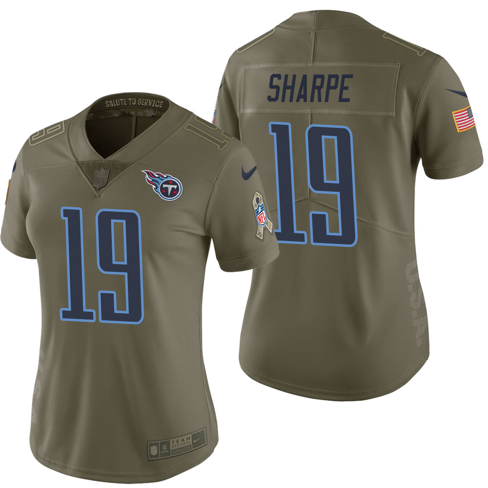 Women Tennessee Titans #19 Tajae Sharpe Olive 2017 Salute to Service Limited Jersey Women Tennessee Titans #19 Tajae Sharpe Olive 2017 Salute to Service Limited Jersey