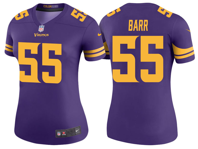 Women Minnesota Vikings #55 Anthony Barr Purple Color Rush Legend Jersey