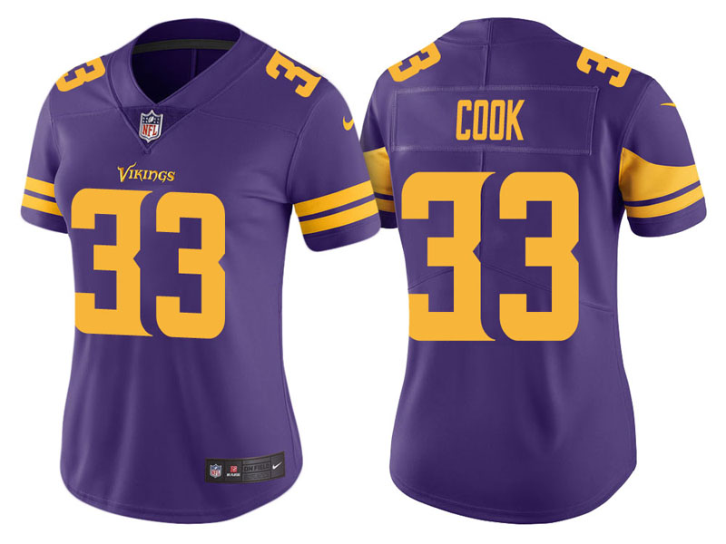 Women Minnesota Vikings #33 Dalvin Cook Purple Vapor Untouchable Color Rush Limited Jersey Women Minnesota Vikings #33 Dalvin Cook Purple Vapor Untouchable Color Rush Limited Jersey