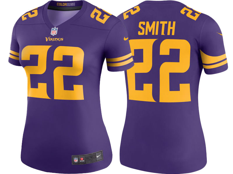 Women Minnesota Vikings #22 Harrison Smith Purple Color Rush Legend Jersey