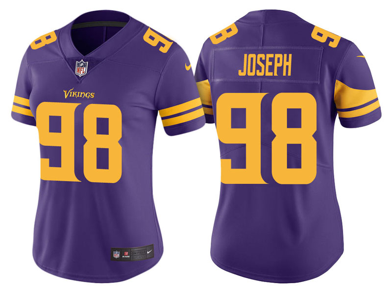 Women Minnesota Vikings #98 Linval Joseph Purple Vapor Untouchable Color Rush Limited Jersey Women Minnesota Vikings #98 Linval Joseph Purple Vapor Untouchable Color Rush Limited Jersey
