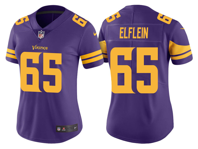 Women Minnesota Vikings #65 Pat Elflein Purple Vapor Untouchable Color Rush Limited Jersey Women Minnesota Vikings #65 Pat Elflein Purple Vapor Untouchable Color Rush Limited Jersey