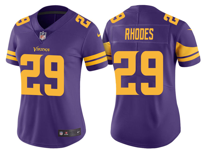 Women Minnesota Vikings #29 Xavier Rhodes Purple Vapor Untouchable Color Rush Limited Jersey