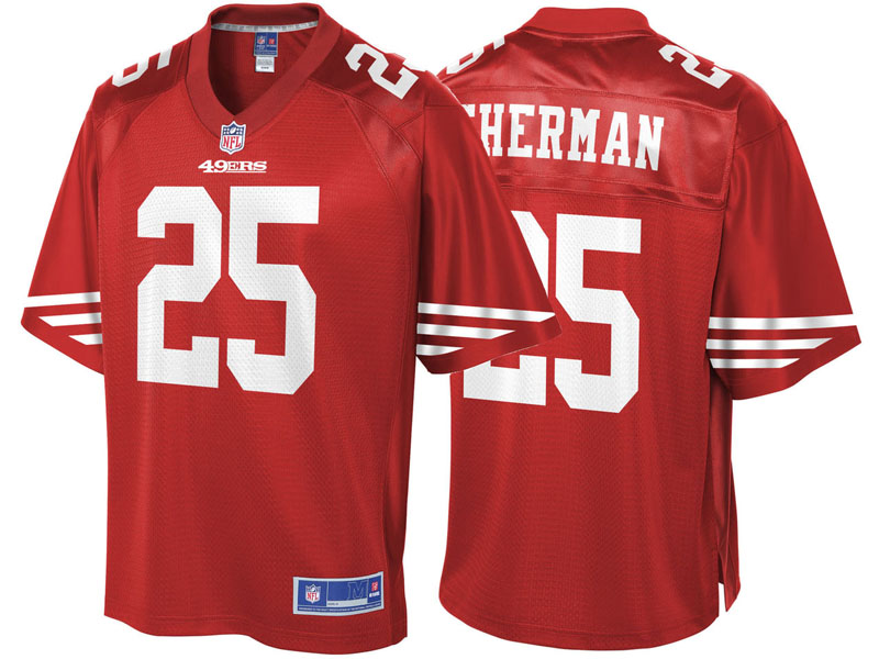 Youth San Francisco 49ers #25 Richard Sherman Scarlet Pro Line Team Color Jersey