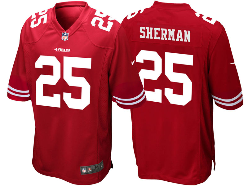 Youth San Francisco 49ers #25 Richard Sherman Red Game Jersey