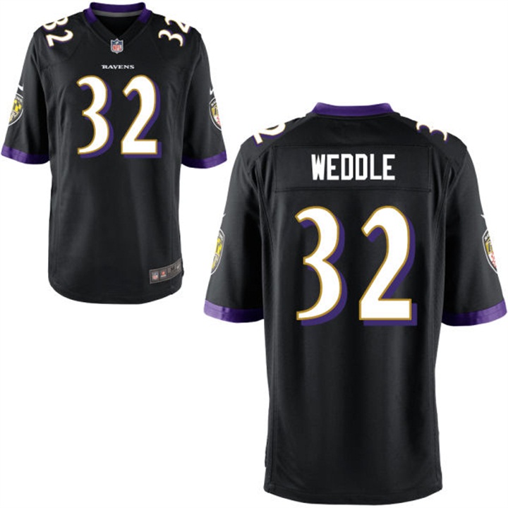 Youth Baltimore Ravens #32 Eric Weddle Black Game Jersey Youth Baltimore Ravens #32 Eric Weddle Black Game Jersey