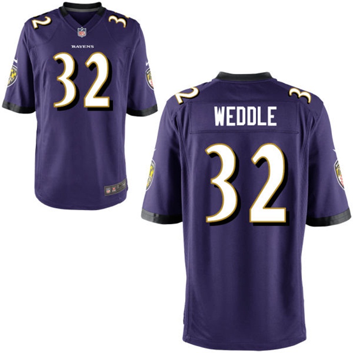 Youth Baltimore Ravens #32 Eric Weddle Purple Game Jersey Youth Baltimore Ravens #32 Eric Weddle Purple Game Jersey