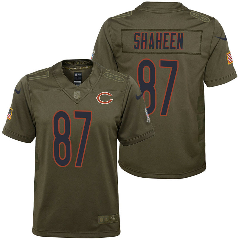 Youth Chicago Bears Adam Shaheen Olive 2017 Salute to Service Game Jersey