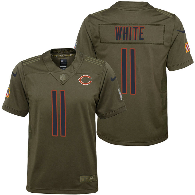 Youth Chicago Bears Kevin White Olive 2017 Salute to Service Game Jersey