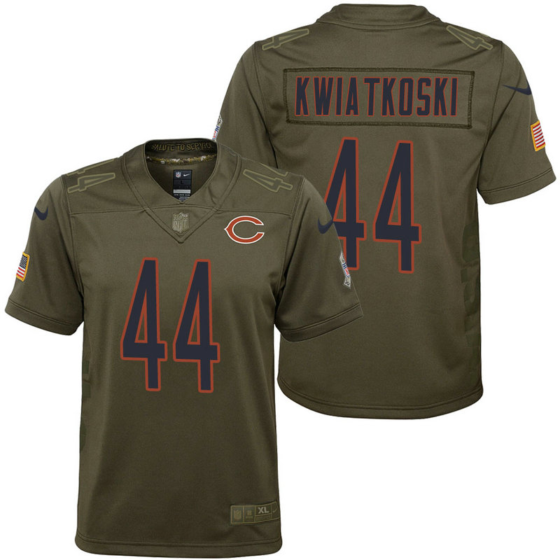 Youth Chicago Bears Nick Kwiatkoski Olive 2017 Salute to Service Game Jersey