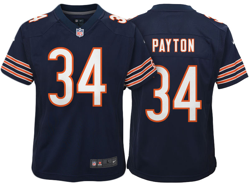 Youth Chicago Bears #34 Walter Payton Navy Retired Game Jersey
