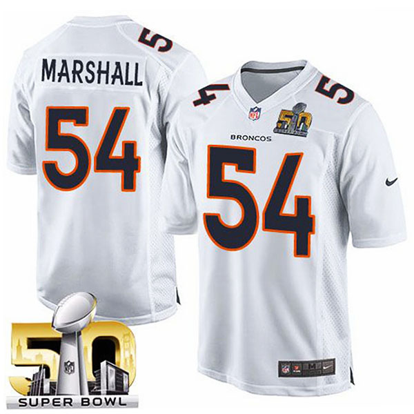 Youth Denver Broncos #54 Brandon Marshall White Super Bowl 50 Game Event Jersey Youth Denver Broncos #54 Brandon Marshall White Super Bowl 50 Game Event Jersey