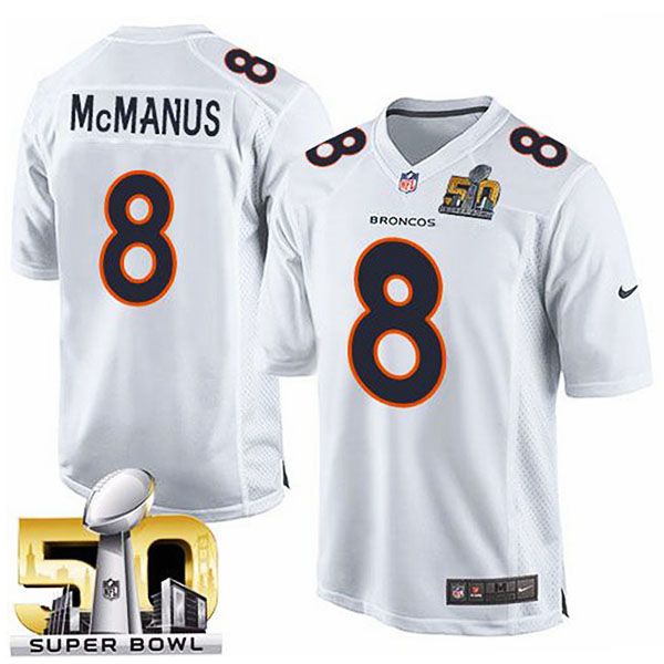 Youth Denver Broncos #8 Brandon Mcmanus White Super Bowl 50 Game Event Jersey Youth Denver Broncos #8 Brandon Mcmanus White Super Bowl 50 Game Event Jersey